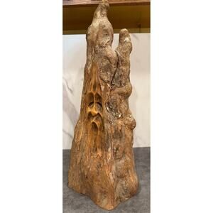 Carved Wood 16” Tree Spirit Man Face - Bottom Signed 1980 Woodlife Industries